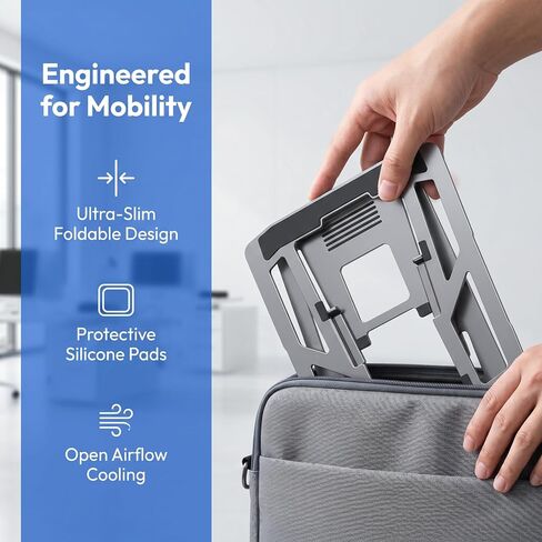 Laptop Stand Foldable Carbon Steel Lift Stand Ergonomic Design for MacBook Multibrand Laptop and Tablet in Kuwait