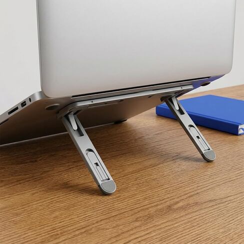 Adjustable Foldable Laptop Stand, Portable Computer and Tablet Holder with Cooling Design, Height Angle Support for Office Use in Kuwait