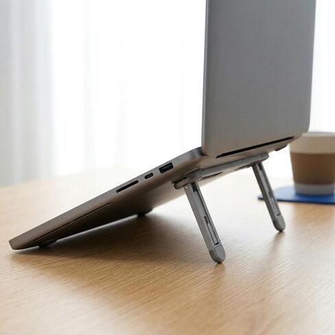 Adjustable Foldable Laptop Stand, Portable Computer and Tablet Holder with Cooling Design, Height Angle Support for Office Use in Kuwait