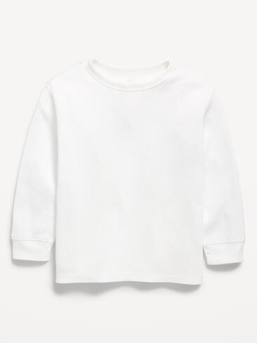 Old Navy Long-Sleeve Waffle Knit T-Shirt for Toddler Boys - Cloud White in Kuwait