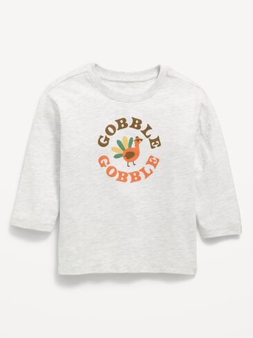 Old Navy Long-Sleeve Graphic T-Shirt for Toddler Boys - Light Gray Heather in Kuwait