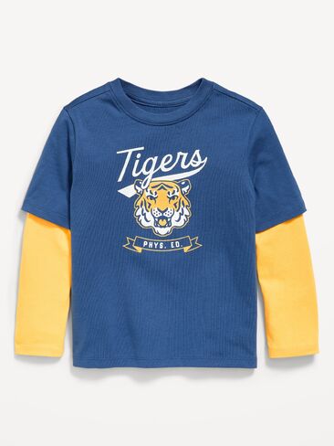Old Navy 2-in-1 T-Shirt for Toddler Boys - Pacific Blue in Kuwait
