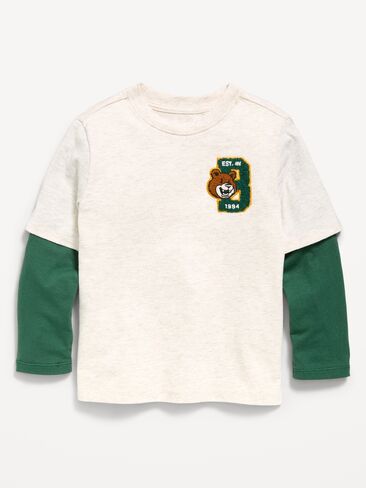Old Navy 2-in-1 T-Shirt for Toddler Boys - Oatmeal Heather in Kuwait