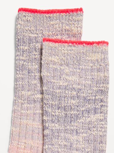 Old Navy Slouchy Textured Crew Socks for Women - Warm Space Dye in Kuwait