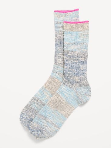 Old Navy Slouchy Textured Crew Socks for Women - Cool Space Dye in Kuwait