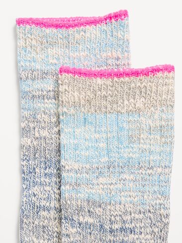 Old Navy Slouchy Textured Crew Socks for Women - Cool Space Dye in Kuwait