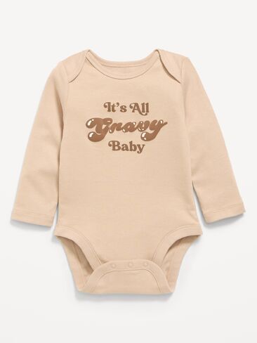 Old Navy Long-Sleeve Graphic Bodysuit for Baby - Rock Crystal in Kuwait