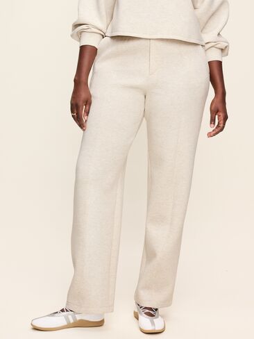 Old Navy High-Waisted Bounce Fleece Trouser Sweatpants - Oatmeal Heather in Kuwait