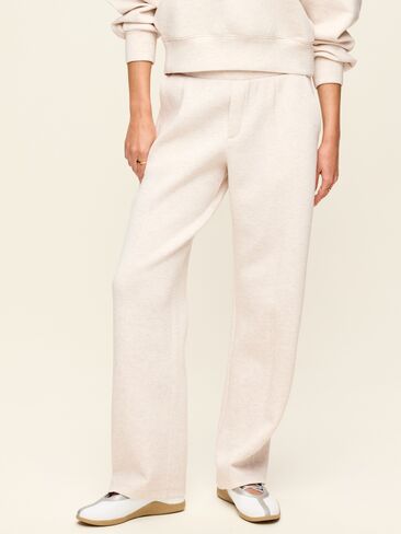 Old Navy High-Waisted Bounce Fleece Trouser Sweatpants - Oatmeal Heather in Kuwait