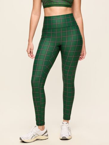 Old Navy Extra-High Waisted PowerSoft Boundless Full-Length Pocket Leggings - Green Plaid in Kuwait