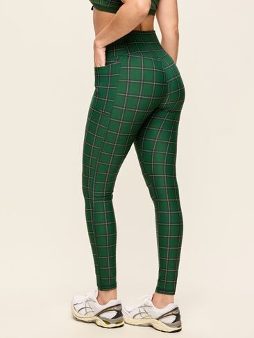 Old Navy Extra-High Waisted PowerSoft Boundless Full-Length Pocket Leggings - Green Plaid in Kuwait
