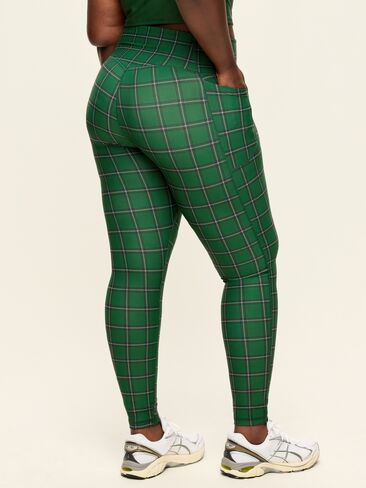 Old Navy Extra-High Waisted PowerSoft Boundless Full-Length Pocket Leggings - Green Plaid in Kuwait