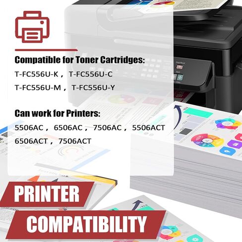 T-FC556U Toner Cartridges Compatible for Toshiba T-FC556U-K T-FC556U-C T-FC556U-M T-FC556U-Y Toner Cartridge Work for E-Studio 5506AC 6506AC 7506AC 6506ACT Copiers in Kuwait