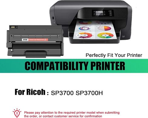 SP3700 SP3700H High Yield Replacement Toner Cartridge (with Chip) Compatible for Ricoh Toner Cartridge Work for Ricoh SP3700 SP3700H Printers in Kuwait