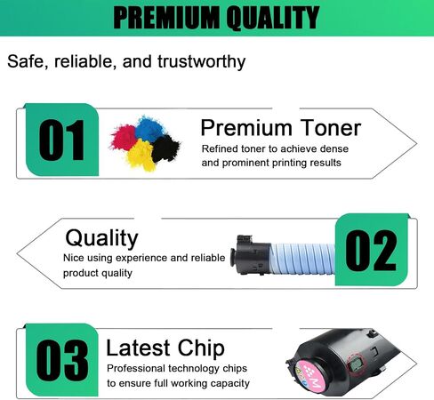 C7200 High Yield Replacement Toner Cartridge (with Chip) Compatible for Ricoh Toner Cartridge Work for Ricoh Pro C7200 C7210 Printers Combo Pack in Kuwait