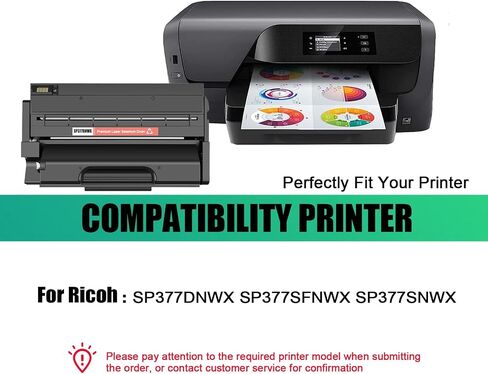 Compatible for Ricoh SP377DNWX High Yield Replacement Toner Cartridge (with Chip) Toner Cartridges Work for Ricoh SP377DNWX SP377SFNWX SP377SNWX Printers in Kuwait