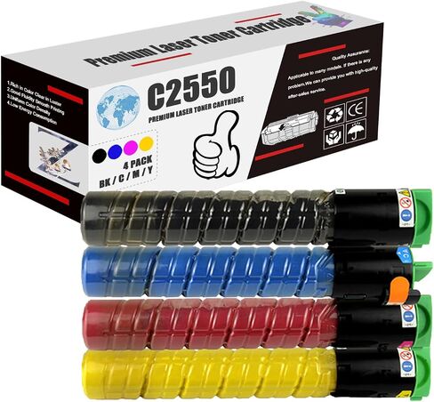 Replacement High Yield Toner Cartridge (with Chip) Compatible for Ricoh C2550 Toner Cartridge,Work for Ricoh Aficio MPC2030 MPC2050 MPC2530 Printers Combo Pack in Kuwait