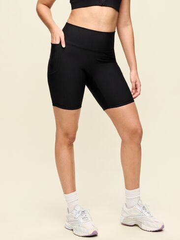 Old Navy Extra-High Waisted PowerSoft Boundless Pocket Biker Shorts-- 8-inch inseam - No Front Seam - Black Jack in Kuwait