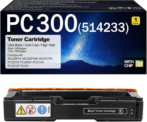 P C300 Toner Cartridge Compatible for Ricoh P C300 514233 514234 514235 514236 Toner Cartridge for Ricoh MC250FW MC250FWB MC251FW PC301W PC300W PC311W PC301SF PC301 Combo Pack in Kuwait