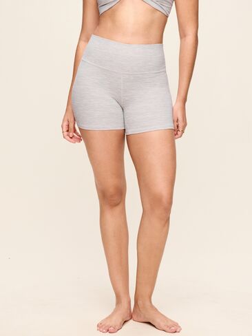 Old Navy High-Waisted StudioSmooth Biker Shorts -- 4-inch inseam - Heather Grey in Kuwait