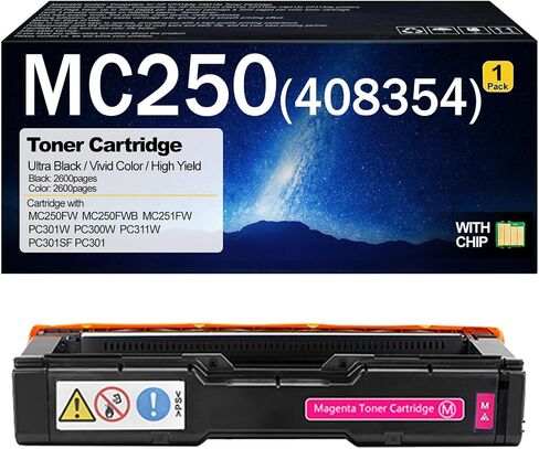 MC250 Toner Cartridge Compatible for Ricoh MC250 408348 408349 408350 408351 Toner Cartridges for Ricoh MC250FW MC250FWB MC251FW PC301W PC300W PC311W PC301SF PC301 Combo Pack in Kuwait