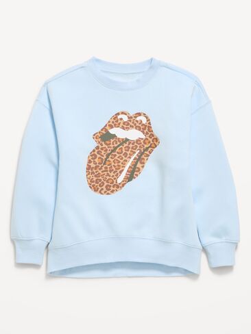 Old Navy The Rolling Stones™ Oversized Graphic Tunic Sweatshirt for Girls - Contrail in Kuwait