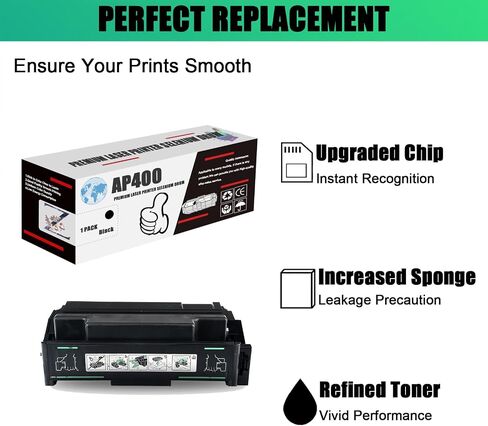 AP400 High Yield Replacement Toner Cartridge (with Chip) Compatible for Ricoh Toner Cartridge Work for Ricoh AP400 AP400N AP401 AP410 AP410N AP500 Printers in Kuwait