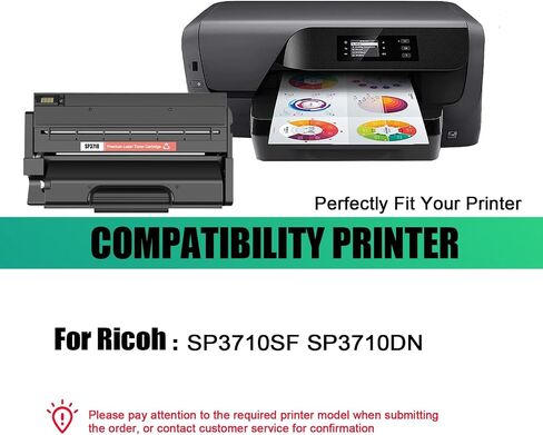 Replacement High Yield Toner Cartridge (with Chip) Compatible for Ricoh SP3710 Toner Cartridge,Work for Ricoh SP3710SF SP3710DN Printers in Kuwait