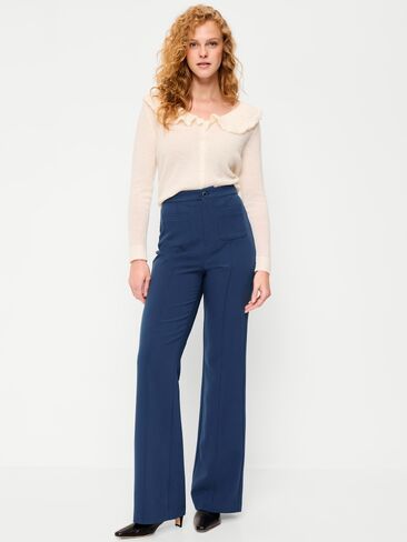 Old Navy High-Waisted Patch Pocket Flare Pants - Gothic Blue in Kuwait