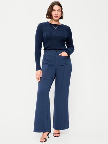 Old Navy High-Waisted Patch Pocket Flare Pants - Gothic Blue in Kuwait