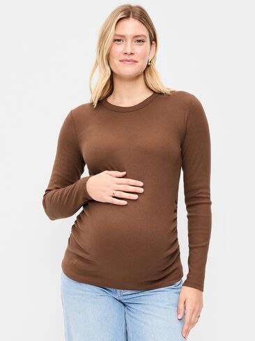 Old Navy Maternity Snug Long-Sleeve T-Shirt - Coco de mer in Kuwait