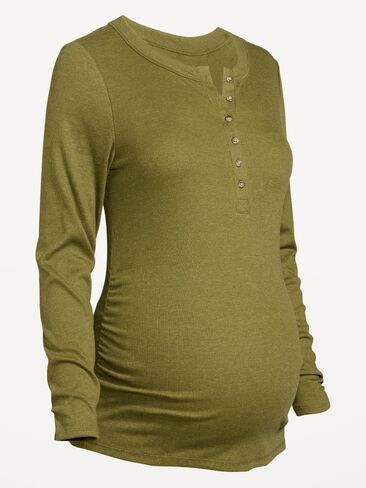 Old Navy Maternity Long-Sleeve Henley T-Shirt - Avocado Oil in Kuwait