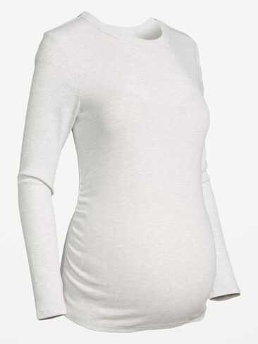 Old Navy Maternity Snug Long-Sleeve T-Shirt - Light Heather Gray in Kuwait
