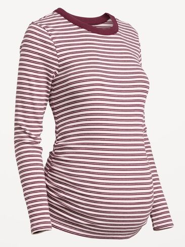 Old Navy Maternity Snug Long-Sleeve T-Shirt - Red Stripes in Kuwait