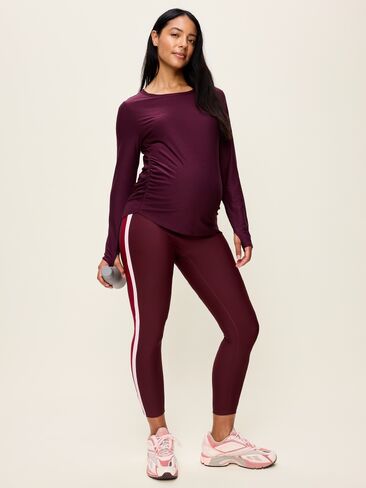 Old Navy Maternity Full-Panel PowerSoft Striped 7/8 Leggings - Grand Canyon in Kuwait