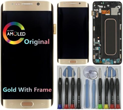 5.7"" AMOLED Original for Samsung Galaxy S6 Edge Plus Display Touch Screen Digitizer Assembly S6 Edge Plus G928A G928F G928V G928i G928FD LCD Screen Replacement (Gold) in Kuwait