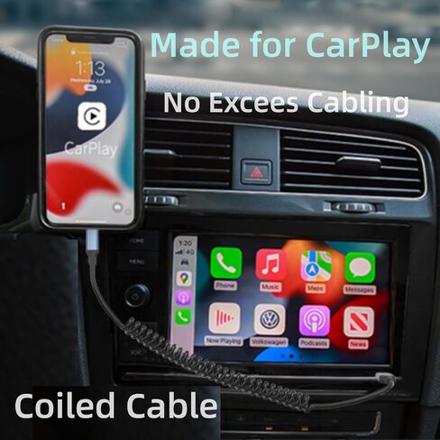 Coiled USB C Cable, 2Pack Retractable USB C Charger Cable Car Play iPhone 15 Car Charger Cord 3ft USB Type C Charger Cable Fast Charging Cord for Apple 17 16 15 Pro/Pro Max/Plus, iPad Pro 12.9/11 in Kuwait