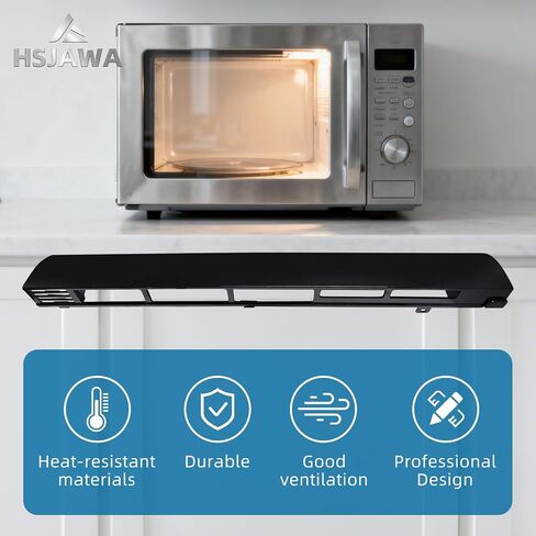 WB34X25406 Microwave Vent Grille Fits for GE WB34X25406 Top Vent Grille Replacement 4465386 AP6040821 PS11774030 EAP11774030 (Black 2PC) in Kuwait
