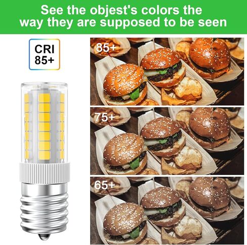 LED Microwave Light Bulbs Under Hood 40W Equivalent, E17 LED Bulb Dimmable for Range Hood, Refrigerator, 3W 360LM LED Appliance Light Bulb Over Stove, Natural White 4000K, 2-Pack in Kuwait
