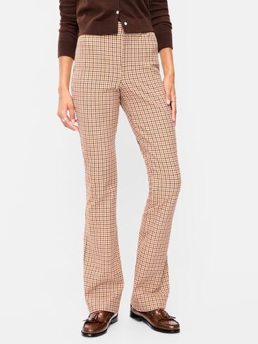 Old Navy High-Waisted Pixie Flare Pants - Brown Plaid in Kuwait