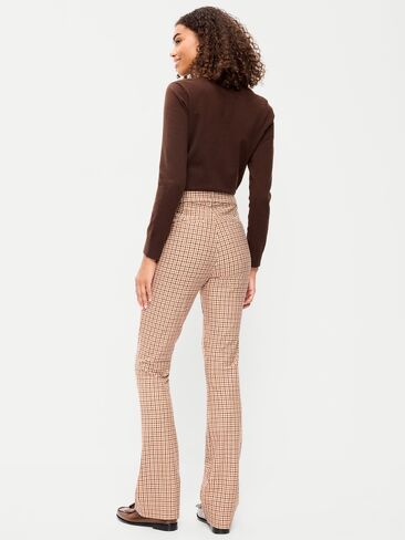 Old Navy High-Waisted Pixie Flare Pants - Brown Plaid in Kuwait