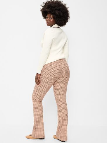 Old Navy High-Waisted Pixie Flare Pants - Brown Plaid in Kuwait