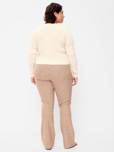 Old Navy High-Waisted Pixie Flare Pants - Brown Plaid in Kuwait
