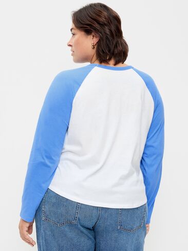 Old Navy EveryWear Long-Sleeve Raglan Baseball T-Shirt - Cloisonne in Kuwait