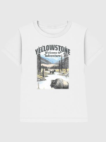 Old Navy Yellowstone National Park Classic Graphic T-Shirt for Kids - WHITE in Kuwait