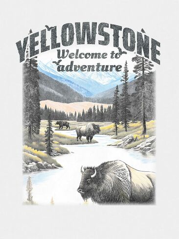 Old Navy Yellowstone National Park Classic Graphic T-Shirt for Kids - WHITE in Kuwait