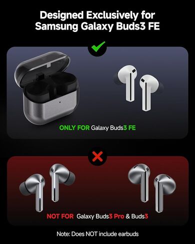 Wireless Charging Case for Samsung Galaxy Buds 3 FE - Supports Wireless & Wired Charging, Replacement Charger Case with USB-C Cable (Earbuds Not Included) in Kuwait
