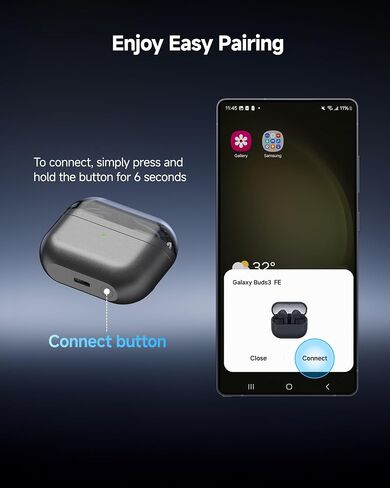 Wireless Charging Case for Samsung Galaxy Buds 3 FE - Supports Wireless & Wired Charging, Replacement Charger Case with USB-C Cable (Earbuds Not Included) in Kuwait