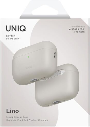 UNIQ LINO Airpods Pro 3 Case (2025 Ivory White) Soft Silicon Smooth Pouch in Saudi Arabia