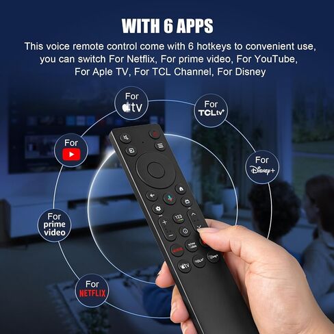 RC923A FMB1 Voice Remote Control Replacement for TCL Google TV Remote Control,Compatible with TCL QD-Mini LED 4K UHD 50/55/65/75/85 QM5K,QM6K,QM7K,G0401-000267 Google Smart TV Series in Kuwait